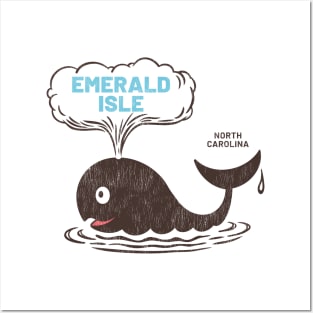 Emerald Isle, NC Summertime Vacationing Whale Spout Posters and Art